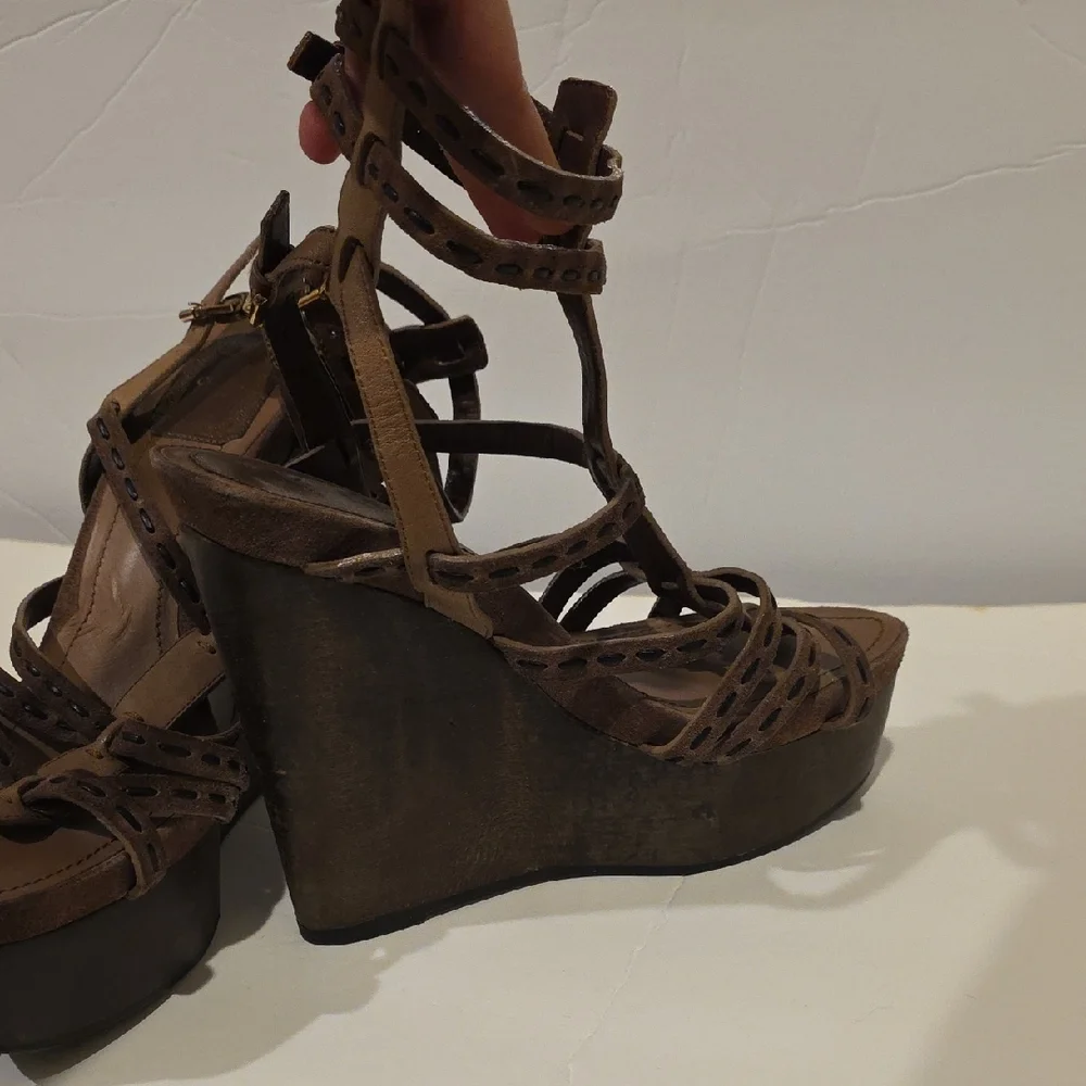 Dior Brown Strappy Platform Sandals